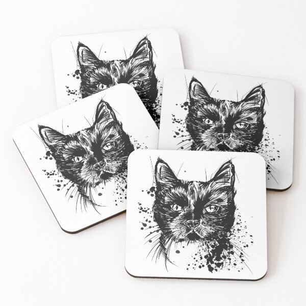Item preview, Black Cat Gothic Ink Illustration designed and sold by Inkversed.