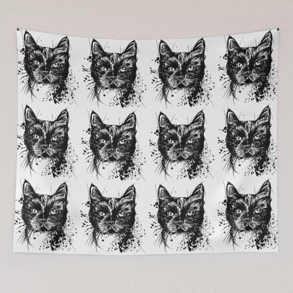 Item preview, Black Cat Gothic Ink Illustration designed and sold by Inkversed.