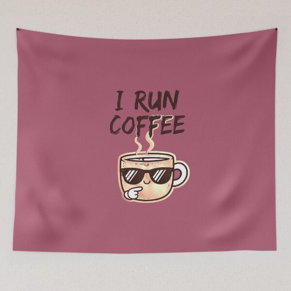 Item preview, I Run On Coffee Funny Kawaii Mug Barista designed and sold by AstronautMerch.