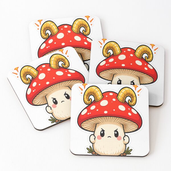 Item preview, Kawaii Zodiac Ram Horns Toadstool designed and sold by Spectre Creates.