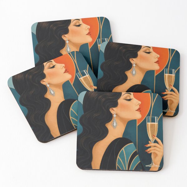 Item preview, Wall Art - Postcard - Art Deco Glamour with Champagne designed and sold by ForeverPrintsOK.