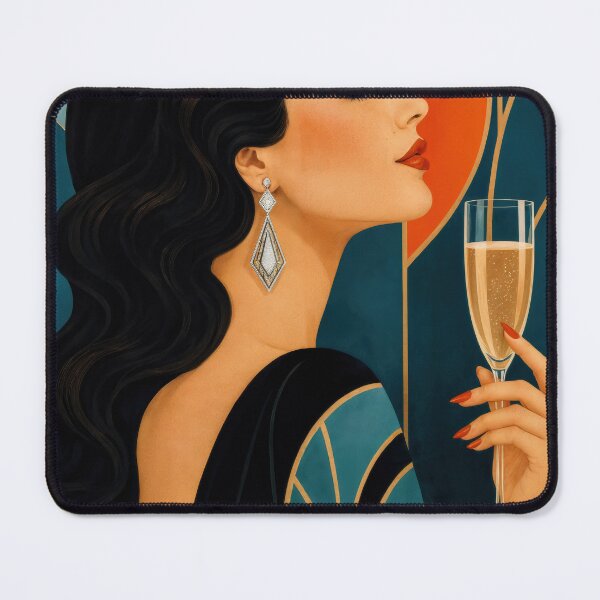 Item preview, Wall Art - Postcard - Art Deco Glamour with Champagne designed and sold by ForeverPrintsOK.