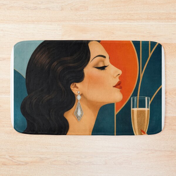 Item preview, Wall Art - Postcard - Art Deco Glamour with Champagne designed and sold by ForeverPrintsOK.