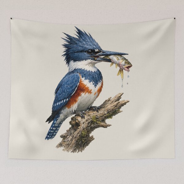 Item preview, Belted Kingfisher designed and sold by StudioBloodmoon.