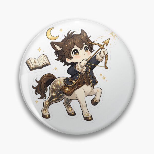 Item preview, Cute Chibi Centaur Archer Sticker Magical Fantasy Scholar with Bow Moon and Floating Book designed and sold by Spectre Creates.