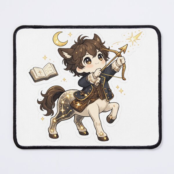 Item preview, Cute Chibi Centaur Archer Sticker Magical Fantasy Scholar with Bow Moon and Floating Book designed and sold by Spectre Creates.