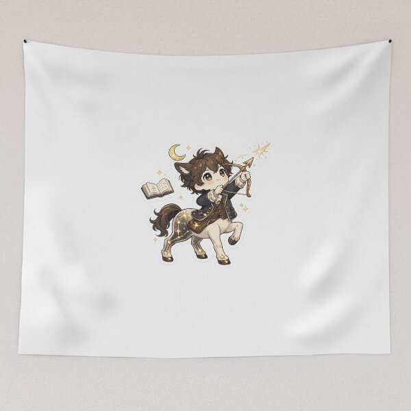 Item preview, Cute Chibi Centaur Archer Sticker Magical Fantasy Scholar with Bow Moon and Floating Book designed and sold by Spectre Creates.