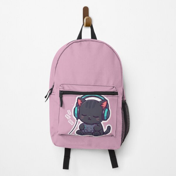 Item preview, Sleepy Gamer Cat with RGB Headphones Kawaii Sticker designed and sold by Stylestickers55.