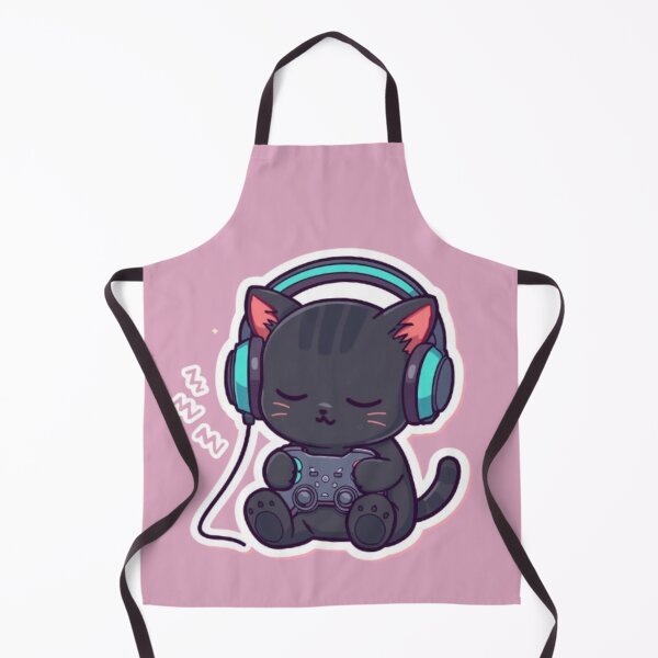 Item preview, Sleepy Gamer Cat with RGB Headphones Kawaii Sticker designed and sold by Stylestickers55.