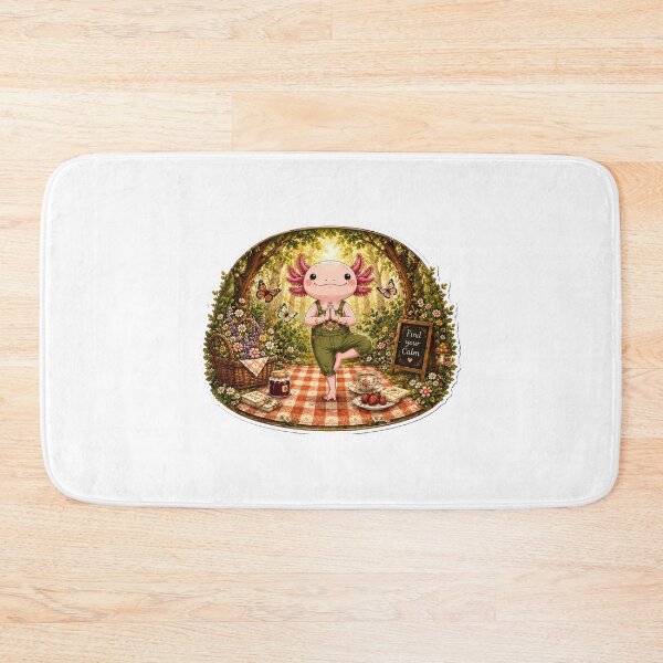 Item preview, Cute Axolotl Yoga Cottagecore Forest Picnic Design designed and sold by Spectre Creates.