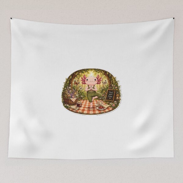 Item preview, Cute Axolotl Yoga Cottagecore Forest Picnic Design designed and sold by Spectre Creates.