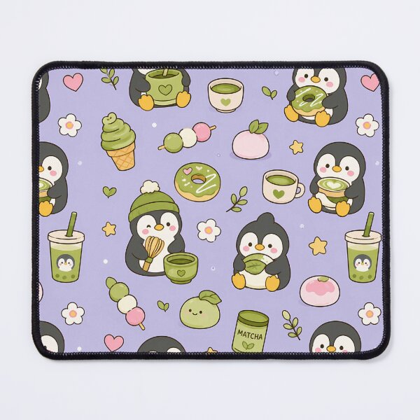 Item preview, Penguin Matcha Dessert Kawaii Pattern designed and sold by Soft Berry Studio.