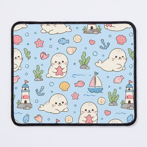 Item preview, Seal Ocean Adventure Kawaii Pattern designed and sold by Soft Berry Studio.