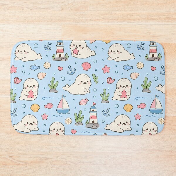Item preview, Seal Ocean Adventure Kawaii Pattern designed and sold by Soft Berry Studio.