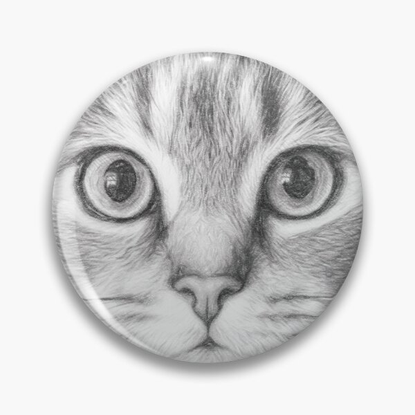 Item preview, Black and White Cat Pencil Sketch Portrait | Realistic Graphite Art Print designed and sold by Leon Woods Pencil Art.