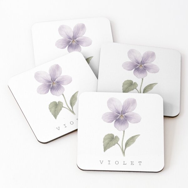 Item preview, Soft Pastel Watercolor Violet Flower Print With Typography designed and sold by FernLiz.
