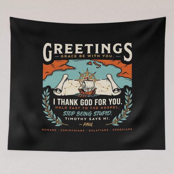 Item preview, Greetings Grace Be With You Vintage Christian with Paul Letter Message designed and sold by Redgiant87x.