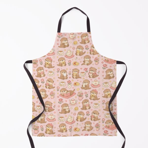 Item preview, Otter Floral Tea Kawaii Pattern designed and sold by Soft Berry Studio.