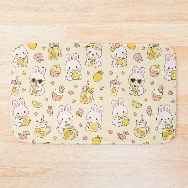 Item preview, Bunny Lemonade Coffee Kawaii Pattern designed and sold by Soft Berry Studio.