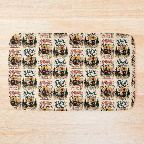 Item preview, Mom Is My Superpower & Dad Is My Hero – Family Love Vintage Design designed and sold by FAZ-DESIGNS.