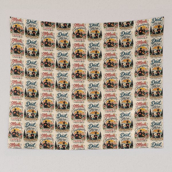 Item preview, Mom Is My Superpower & Dad Is My Hero – Family Love Vintage Design designed and sold by FAZ-DESIGNS.