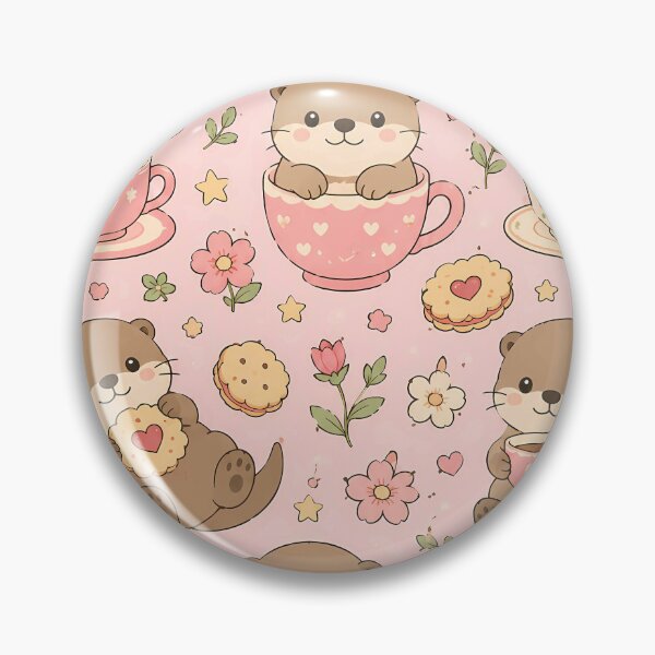 Item preview, Otter Tea Biscuit Kawaii Pattern designed and sold by Soft Berry Studio.