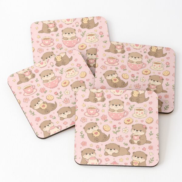 Item preview, Otter Tea Biscuit Kawaii Pattern designed and sold by Soft Berry Studio.