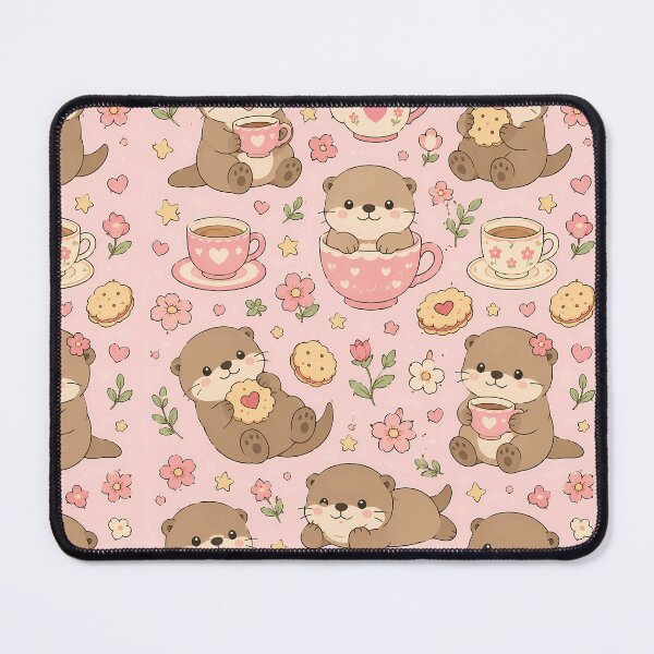 Item preview, Otter Tea Biscuit Kawaii Pattern designed and sold by Soft Berry Studio.