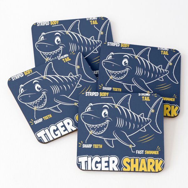 Item preview, Tiger Shark Blueprint Shirt | Cute Kids Ocean Animal Blueprint Tee designed and sold by SunnyDesign82.