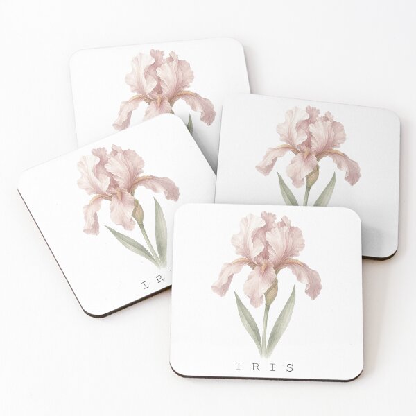Item preview, Soft Pastel Watercolor Iris Flower Print With Typography designed and sold by FernLiz.