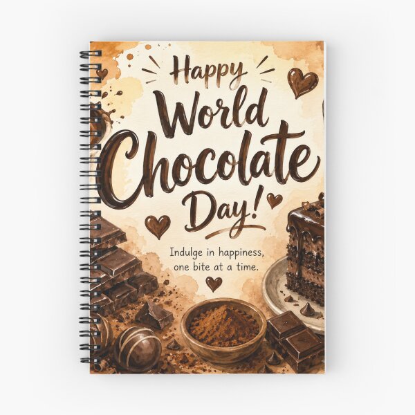 Item preview, Happy World Chocolate Day – Chocolate Lover Dessert Illustration | Indulge in Happiness Quote Design designed and sold by Wiley Doreen.