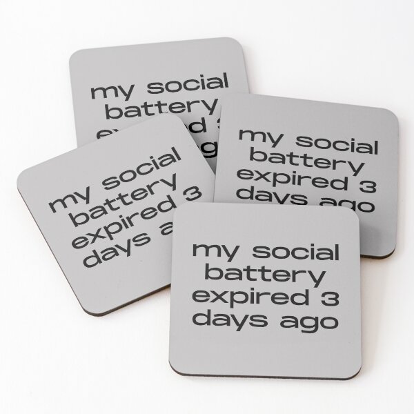 Item preview, My Social Battery Expired 3 Days Ago Funny Minimalist Quote designed and sold by itsmostlyfine.