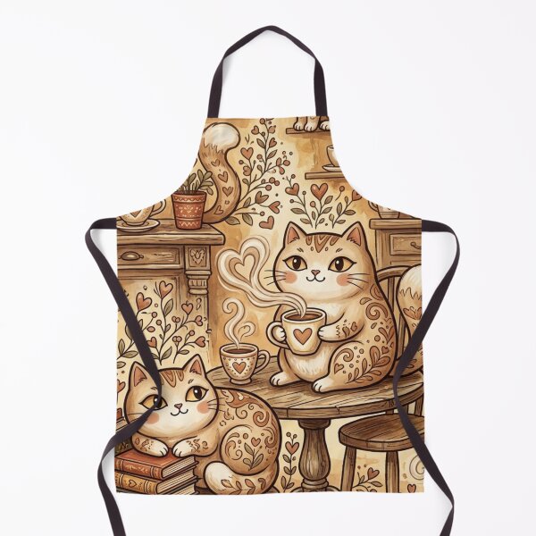 Item preview, Cozy Coffee Cat Cafe Cottagecore Cute Folk Art designed and sold by Iampoji.