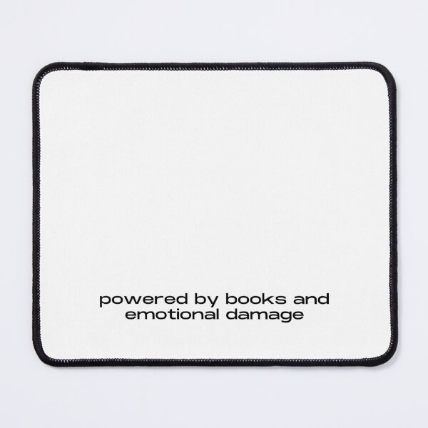 Item preview, Powered By Books And Emotional Damage Funny Minimalist Quote designed and sold by itsmostlyfine.