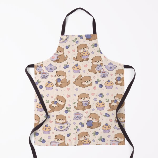 Item preview, Cute Otter Blueberry Tea Kawaii Pattern designed and sold by Soft Berry Studio.