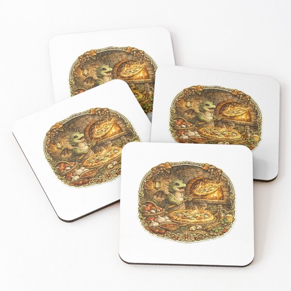 Item preview, Baby Dragon Pizza Chef | Cottagecore Woodland Pizzeria | Cozy Fantasy Kitchen | Pizza Lover Gift designed and sold by MrDev.
