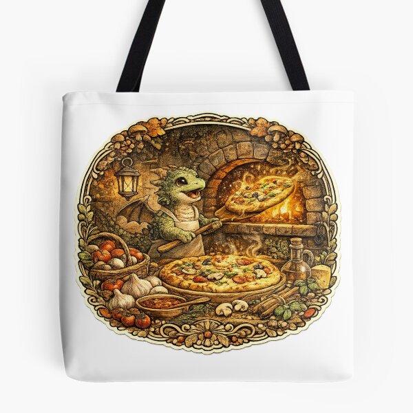 Item preview, Baby Dragon Pizza Chef | Cottagecore Woodland Pizzeria | Cozy Fantasy Kitchen | Pizza Lover Gift designed and sold by MrDev.