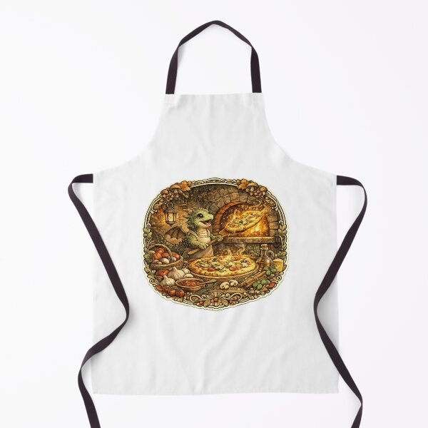 Item preview, Baby Dragon Pizza Chef | Cottagecore Woodland Pizzeria | Cozy Fantasy Kitchen | Pizza Lover Gift designed and sold by MrDev.