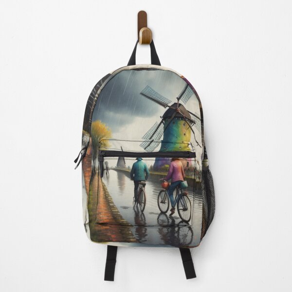 Item preview, Rainy Day in Holland Windmill Watercolor Painting designed and sold by UmSkelig834.