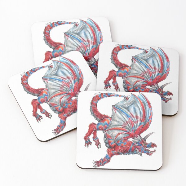 Artikelvorschau, Roter, blauer und grauer Drache entworfen und verkauft von Camix-GirARTS.