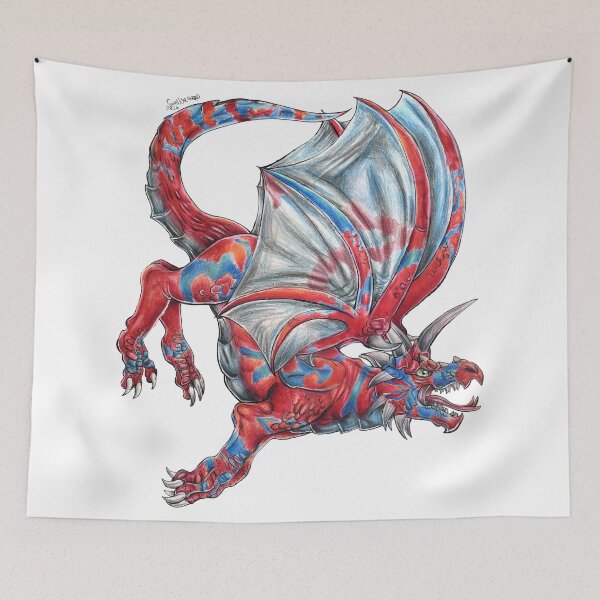 Item preview, Red and Blue and gray Dragon designed and sold by Camix-GirARTS.