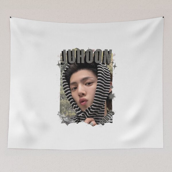 Item preview,  CORTISs Juhoon Kpop Boy Group Black and White Collage Digital Art Portrait designed and sold by AJUNICE STUDIO.
