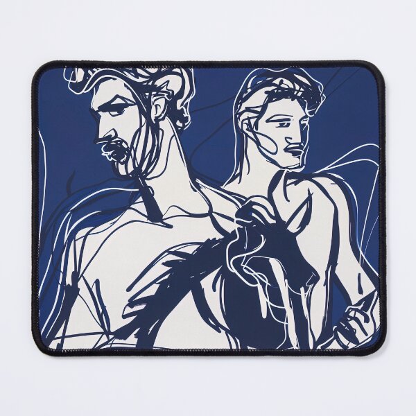 Item preview, Castor and Pollux, Greek mythology - Blue Abstract Art designed and sold by shadow-bloom.