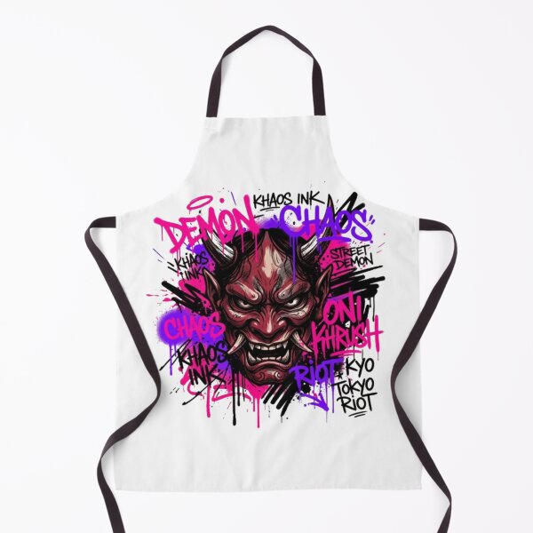 Item preview, Neon Oni Mask Graffiti - Super Chaotic Underground Streetwear designed and sold by krish-prints.