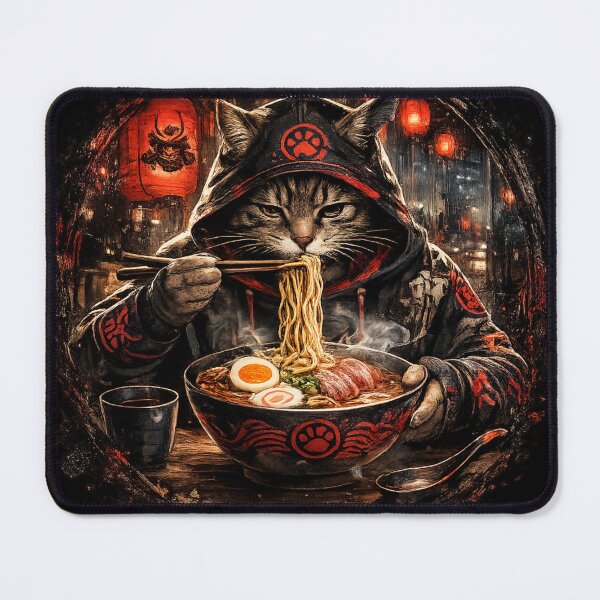 Item preview, Samurai Cat Ramen Master Japanese Dark Art designed and sold by     NovaCraft.