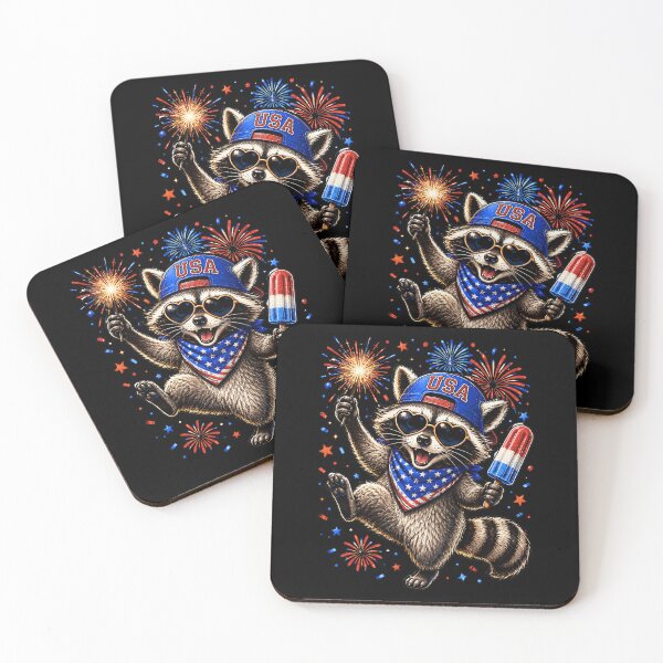 Item preview, Funny Patriotic Raccoon USA Fireworks Summer Party Animal designed and sold by JerdbordinShop.
