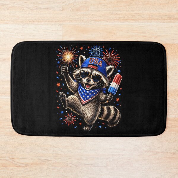 Item preview, Funny Patriotic Raccoon USA Fireworks Summer Party Animal designed and sold by JerdbordinShop.