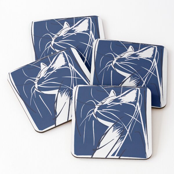 Item preview, Cat - Blue Abstract Art designed and sold by shadow-bloom.