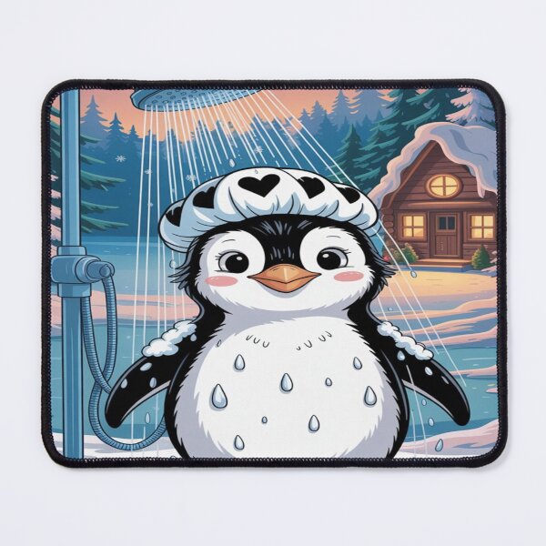 Item preview, Shower Penguin designed and sold by cindergiga.