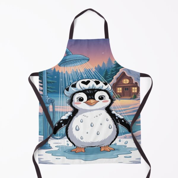 Item preview, Shower Penguin designed and sold by cindergiga.